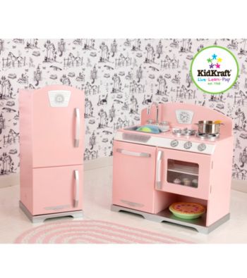 KidKraft Pink Retro Kitchen and Refrigerator