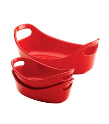 Rachael Ray Bubble & Brown 3-pc. Red Stoneware Set