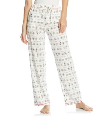 Cuddl Duds® Sleep Purrfect Day Knit Pants - Ivory Bikes