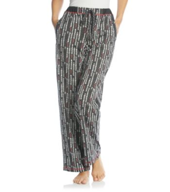 Cuddl Duds® Sleep Purrfect Day Knit Pants - Black Heart Grid