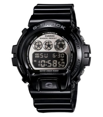 G-Shock Mirror Metallic Digital with Black Metallic Gloss Resin Band and Silver Mirror Dial