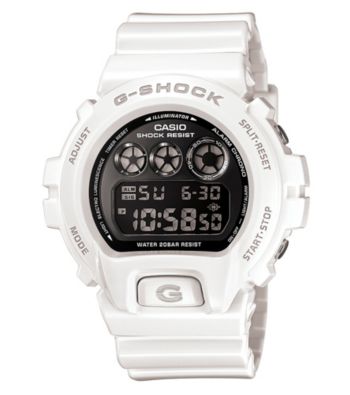 G-Shock Mirror Metallic Digital with White Gloss Resin Band and Silver Mirror Dial