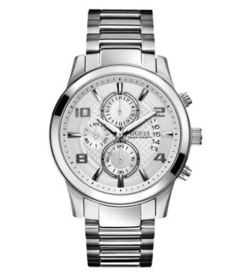 Guess Silver Masculine Retro Dress Chronograph Watch
