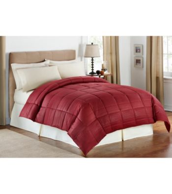 LivingQuarters Embossed Striped Microfiber Down-Alternative Comforter