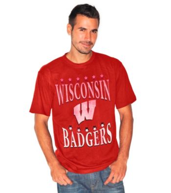 G-III Men's Red Wisconsin Exploded Logo Tee