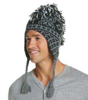Ruff Hewn Men's Grey Fair Isle Mohawk Peruvian Hat
