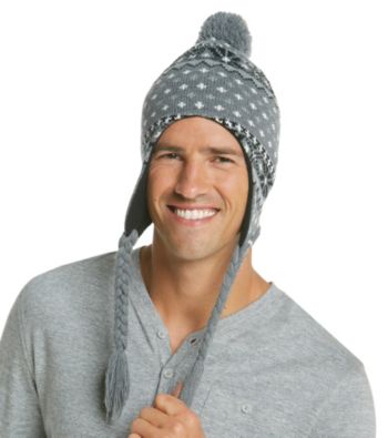 Ruff Hewn Men's Grey Fair Isle Peruvian Hat