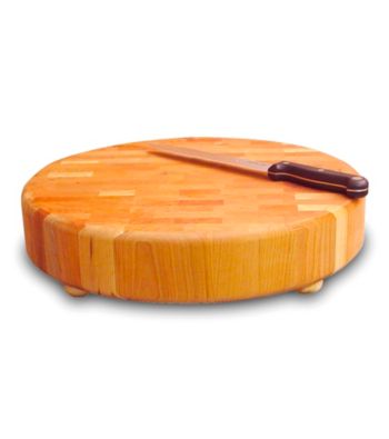 Catskill Craftsmen Round Slab End Grain Chopping Block with Feet