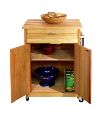 Catskill Craftsmen Butcher Block Cart with Flat Doors