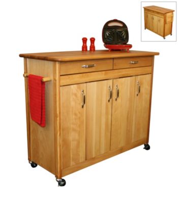 Catskill Craftsmen Butcher Block Island with Flat Doors