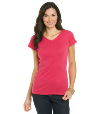 Relativity® Petites' Solid V-Neck Tee