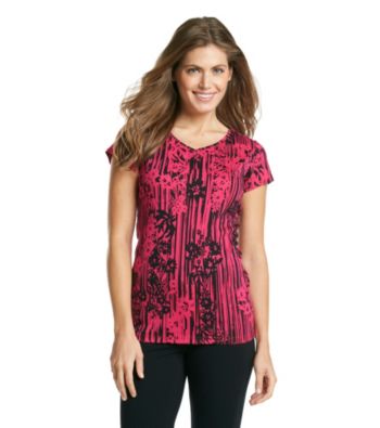Relativity® Petites' Printed V-Neck Tee