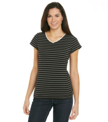 Relativity® Petites' Striped Crewneck Tee
