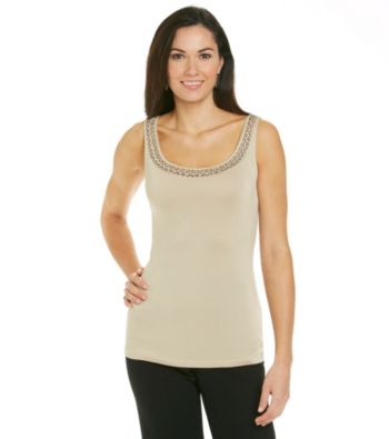 Relativity® Career Zig-Zag Embellished Tank