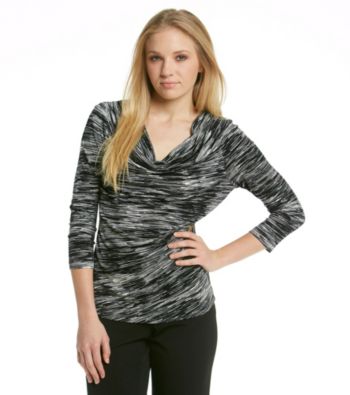 Calvin Klein Printed Drapeneck Top