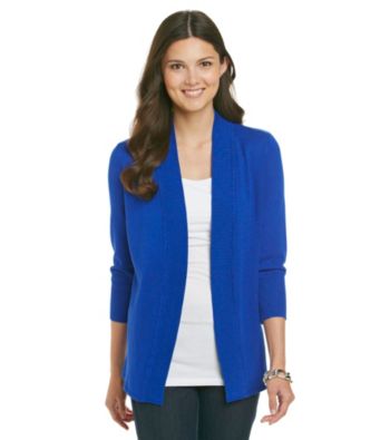 Laura Ashley® Petites' Ribbed Open-Front Cardigan