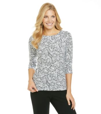 Laura Ashley® Sketch Floral Balletneck Tee