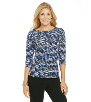 Laura Ashley® Shingle Print Balletneck Tee