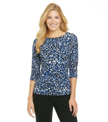 Laura Ashley® Watercolor Animal Balletneck Tee