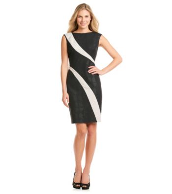 Adrianna Papell® Colorblocked Jacquard Sheath Dress