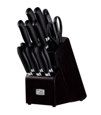 Chicago Cutlery Kinzie 14-pc. Black Knife Set with Block