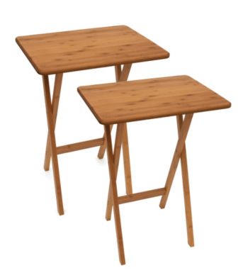 Lipper International Set of 2 Bamboo TV Tray Tables