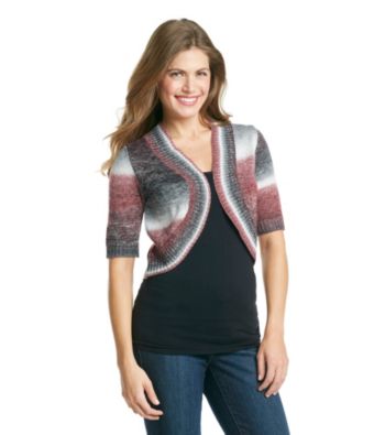AGB® Petites' Ombre Striped Sweater Shrug