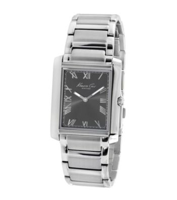 Kenneth Cole New York® Men's Silvertone Slim Tank Stainless Steel Bracelet Watch