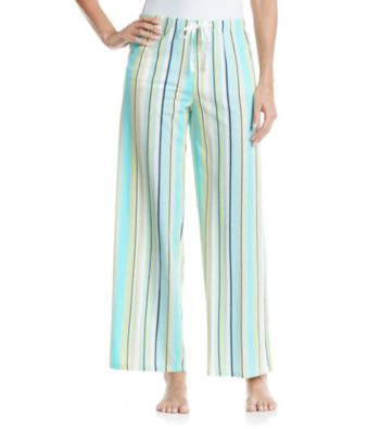 Jockey® Turquoise Staggered Stripe Knit Pants