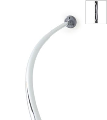 J. Queen New York Curved Chrome Tension Rod