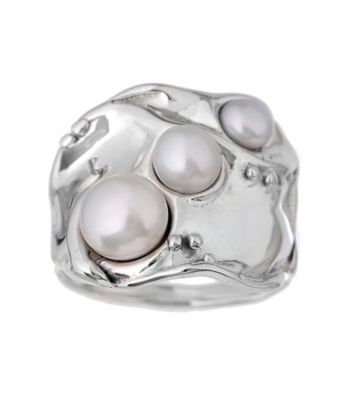 Hagit Gorali Sterling Silver Ring W/ Freshwater Pearls