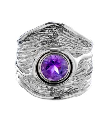 Hagit Gorali Sterling Silver Rings W/Amethyst Gemstone