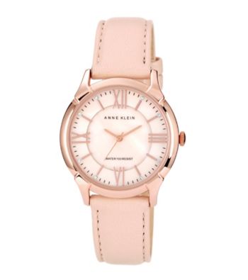 Anne Klein® Rose Gold Round Case W/Blush Strap