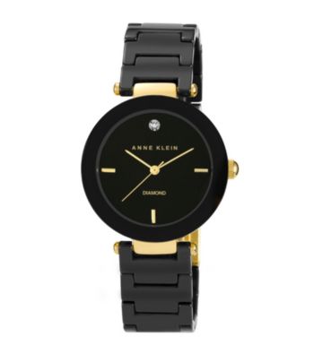 Anne Klein® Black Ceramic Round Ceramic Diamond
