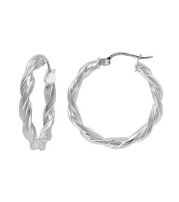 Designs by FMC Sterling Silver Twist Hoop Earrings