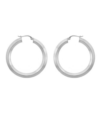 Designs by FMC Sterling Silver Knife Edge Hoop Earrings