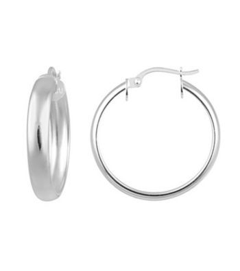 Designs by FMC Sterling SilverPolished 1/2 Round Hoop Earrings