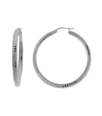 Designs by FMC Sterling Silver Textured Hoop Earring