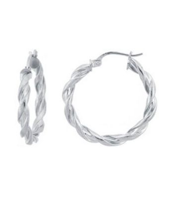 Designs by FMC Sterling Silver Twist Hoop Earrings