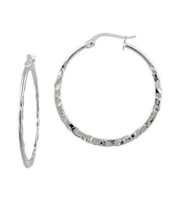 Designs by FMC Sterling Hammered Hoop Earrings
