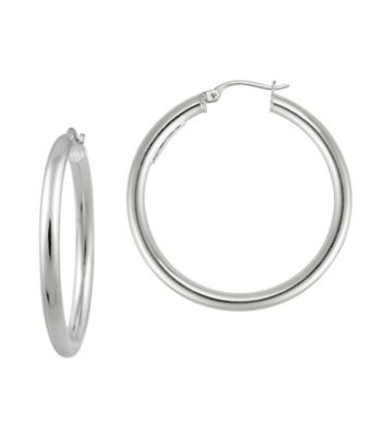 Designs by FMC Sterling Silver Polished Hoop Earrings