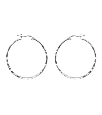 Designs by FMC Silver Hammered Hoop Earrings