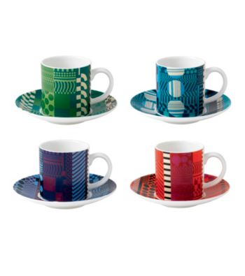 Royal Doulton® Paolozzi Set of 4 Espresso Cups and Saucers