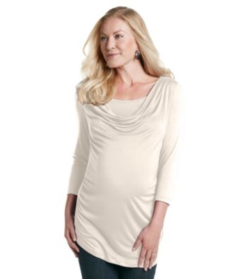 Three Seasons Maternity™ Solid Drape Neck Ruched Layered-Look Top