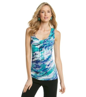 Relativity® Career Pleatneck Tank