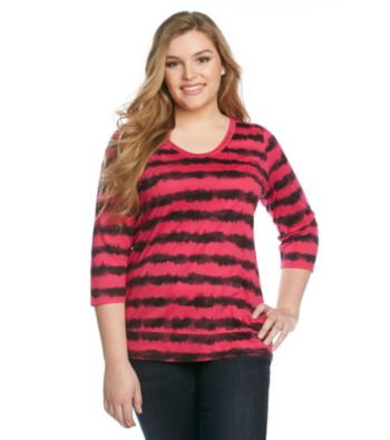 Relativity® Plus Size Scoopneck Banded Bottom Top