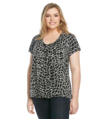Relativity® Career Plus Size Pleatneck Top