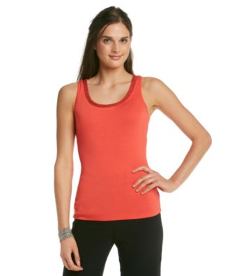 Relativity® Career Missy Sequin Trim Tank