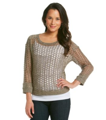 DKNY JEANS® Open-Stitch Pullover Sweater
