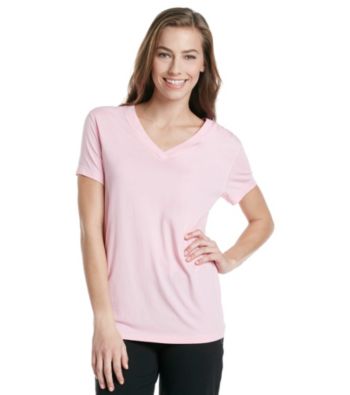 HUE® Prism Pink Classic Short Sleeve V-Neck Top